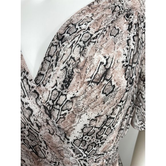 Miami Maxi Dress M Francesca’s Hi/Lo Ruffled Hemline Wrap Around Flutter Sleeves - Picture 7 of 15